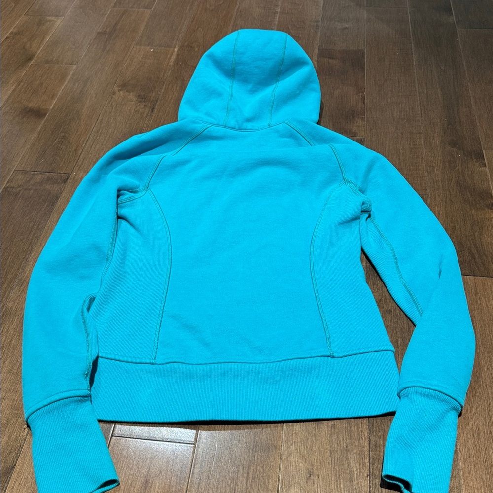 Lululemon Women’s Turquoise Zip Hoodie Jacket - Athletic Hooded Coat - Picture 3 of 4